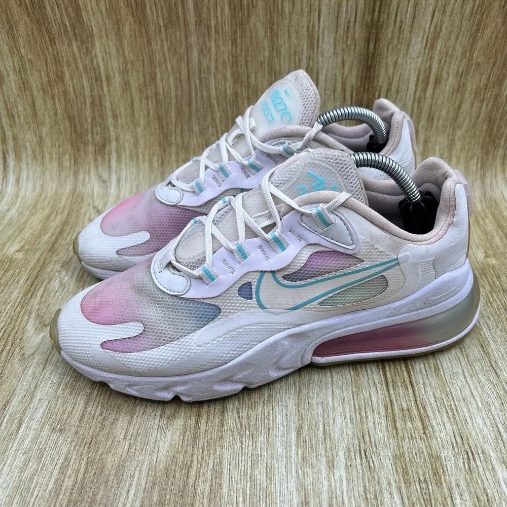 Nike Air Max 270 React SE Womens 6.5 White Light Gradient Sneakers CK6929-100
